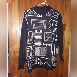 Alfred Dunner Black Knit Sweater